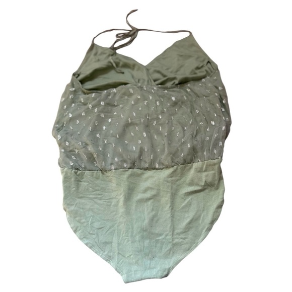 UO Sparkle and Fade Mint Green Sparkly Halter Body Suit in Women’s Medium - Picture 2 of 9